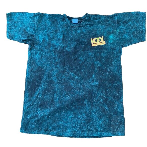 Vintage 90s Kool Cigarettes Marble Tie Dye Neon Font Single Stitch T Shirt (New) - Picture 1 of 5